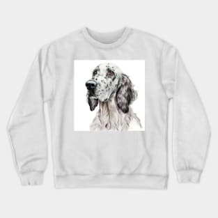 English Setter Dog Watercolor Portrait Crewneck Sweatshirt